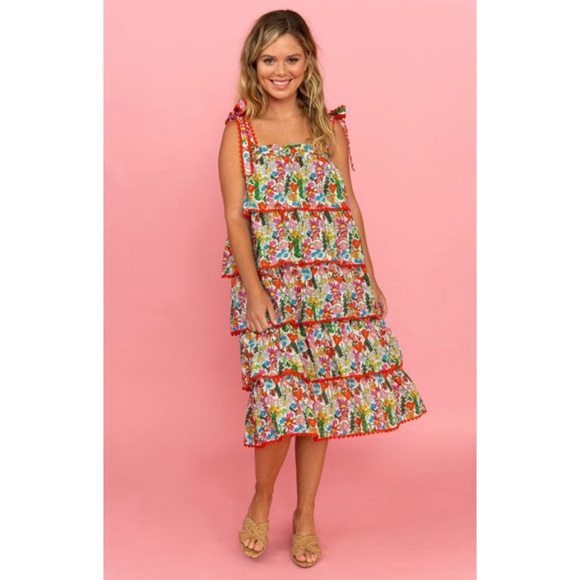 CROSBY by Mollie Burch Beckett Midi Dress in Giverny Floral Print Size Medium - Picture 7 of 7